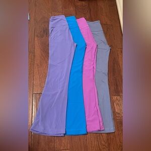 LULULEMON GROOVE SUPER HIGH RISE FLARED pants. BEAUTIFUL/FUN COLORS - FOUR PAIRS
